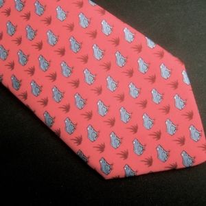 HERMES Paris Whimsical Frog Print Silk Necktie